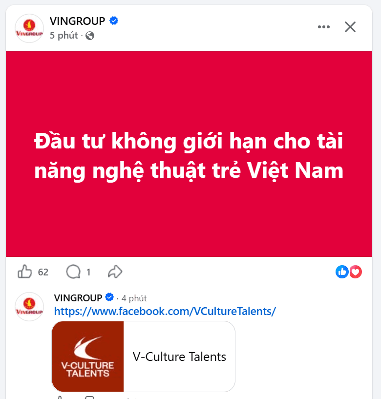Vingroup tuyên bố 'đầu tư không giới hạn' cho tài năng nghệ thuật trẻ Việt Nam - Ảnh 1.