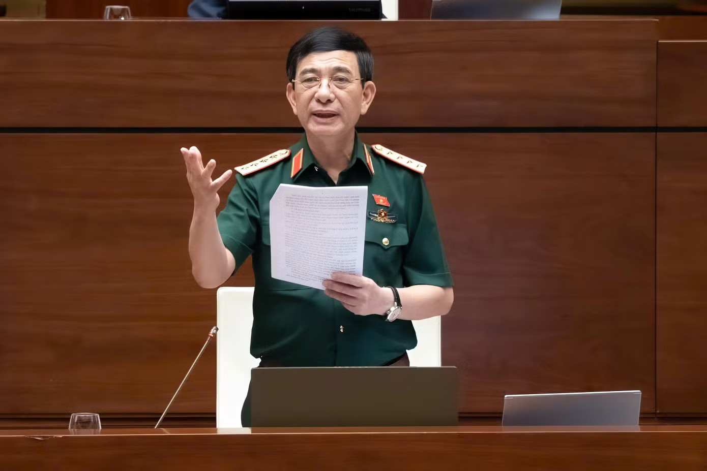 Đại tướng Phan Văn Giang - Phó Thủ tướng, Bộ trưởng Quốc phòng. Ảnh: Như Ý. Đề xuất tăng tuổi nghỉ hưu với sĩ quan quân đội - Ảnh 3.
