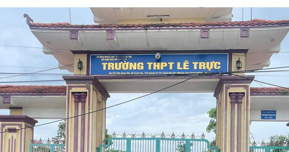 Trường THPT Lê Trực (Quảng Trị) - nơi xảy ra gian lận thi cử trong kỳ thi tốt nghiệp THPT 2026. Ảnh: Internet