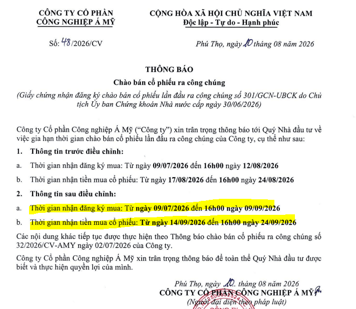 AMY GRUPO gia hạn thời gian nhận đăng ký mua cổ phiếu IPO thêm gần một tháng - Ảnh 1.