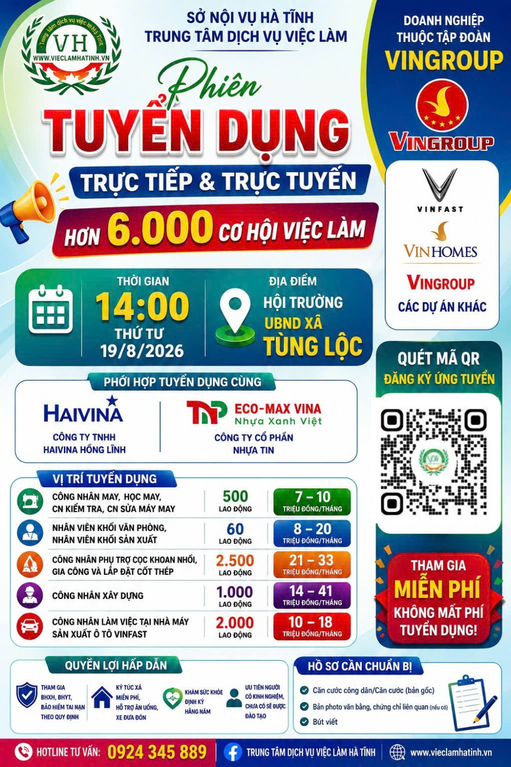 Ứng viên có thể quét mã trong ảnh để ứng tuyển