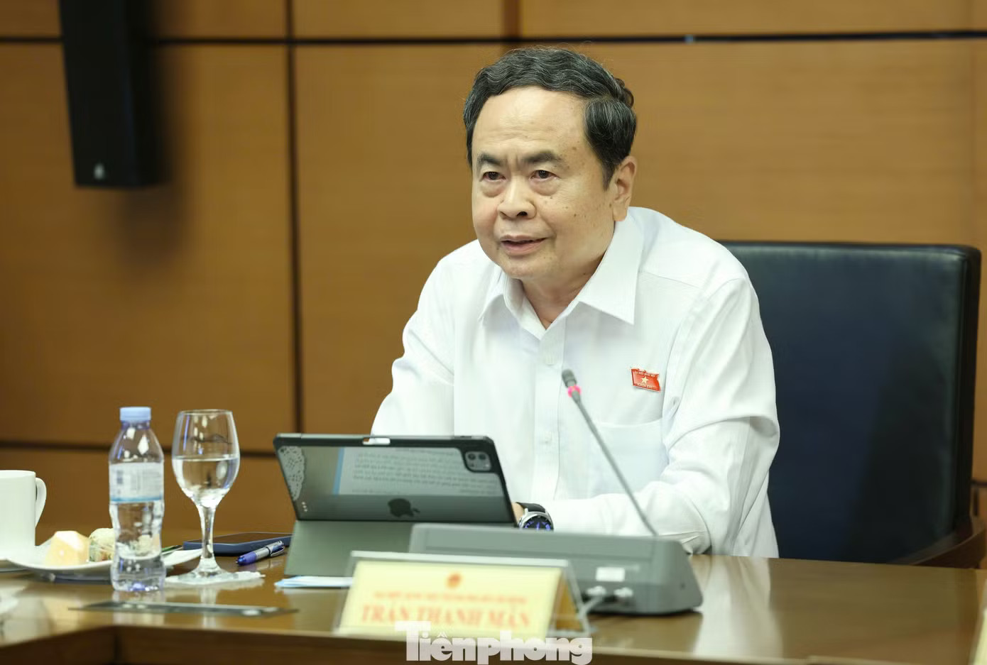 Chủ tịch Quốc hội Trần Thanh Mẫn. Ảnh: Như Ý. Hà Nội, TPHCM chịu áp lực rất lớn về đầu tư hạ tầng, chống ngập - Ảnh 1.