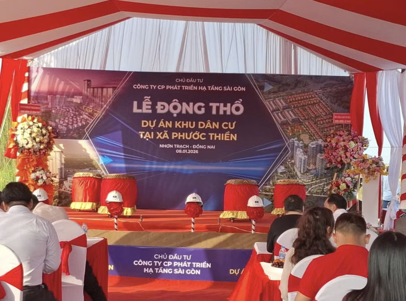Tháng 1/2026, chủ đầu tư dự án KDC Phước Thiền đã tổ chức lễ động thổ sau hơn 20 năm triển khai (ảnh: P.Đ.P) Thanh tra chỉ ra loạt dự án 'dính' vi phạm ở Đồng Nai - Ảnh 1.