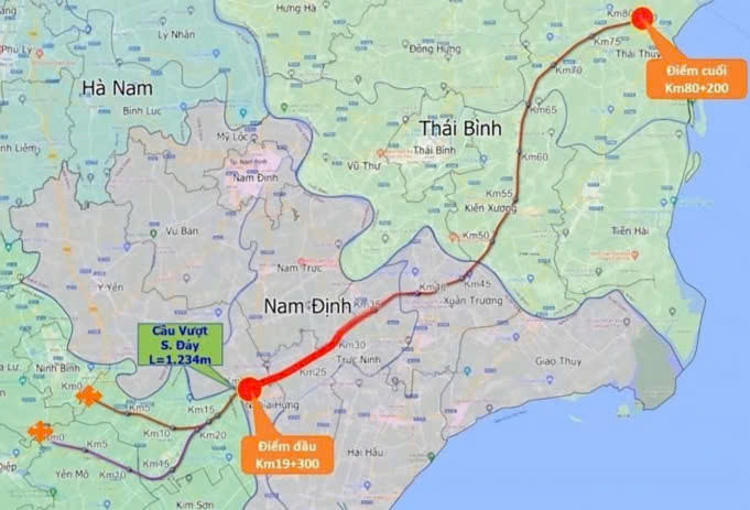 Vị trí tuyến cao tốc Ninh Bình - Hải Phòng