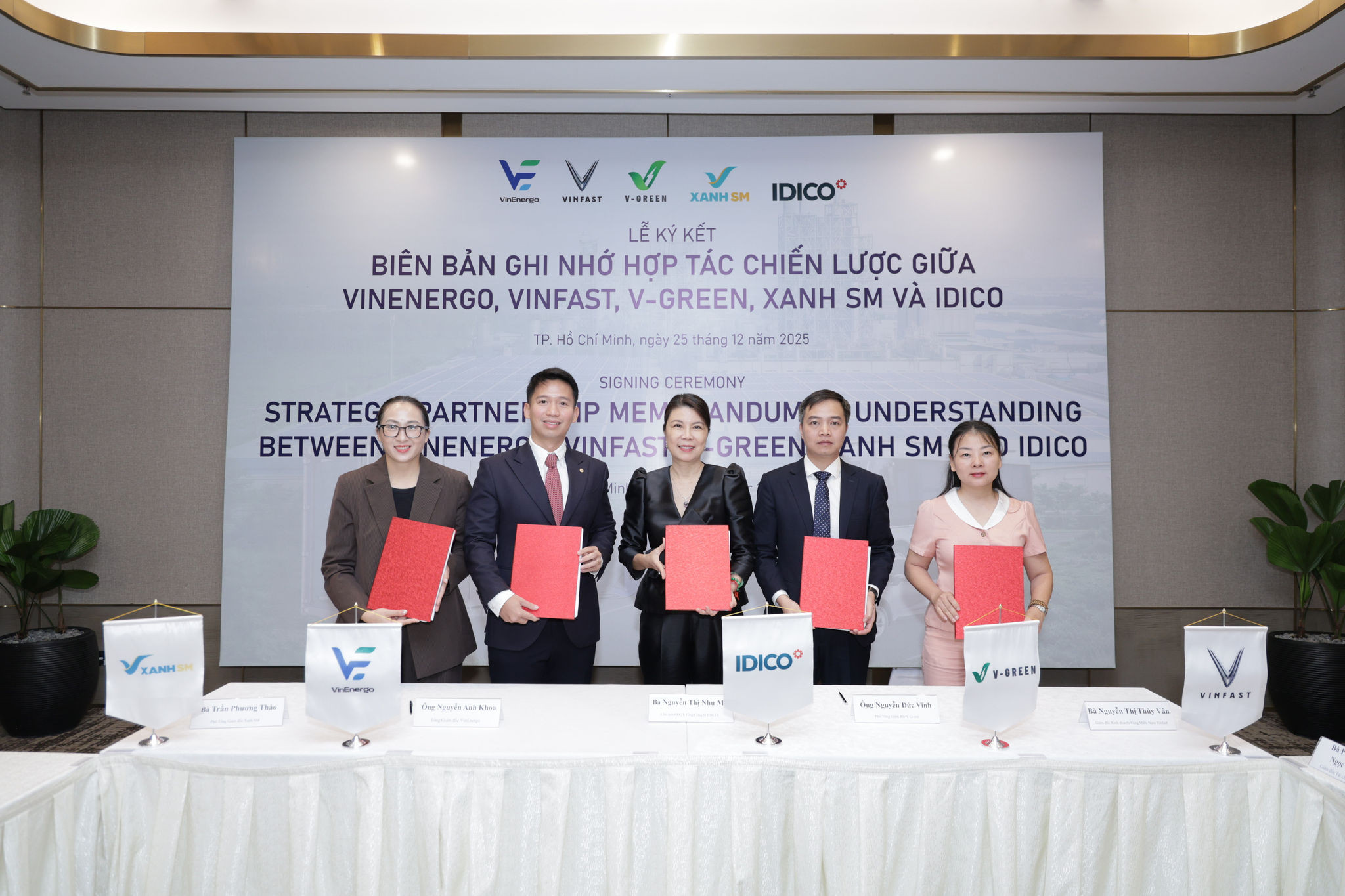 Lễ ký kết giữa IDICO và 4 công ty thuộc hệ sinh thái Vingroup (Ảnh: VIC)