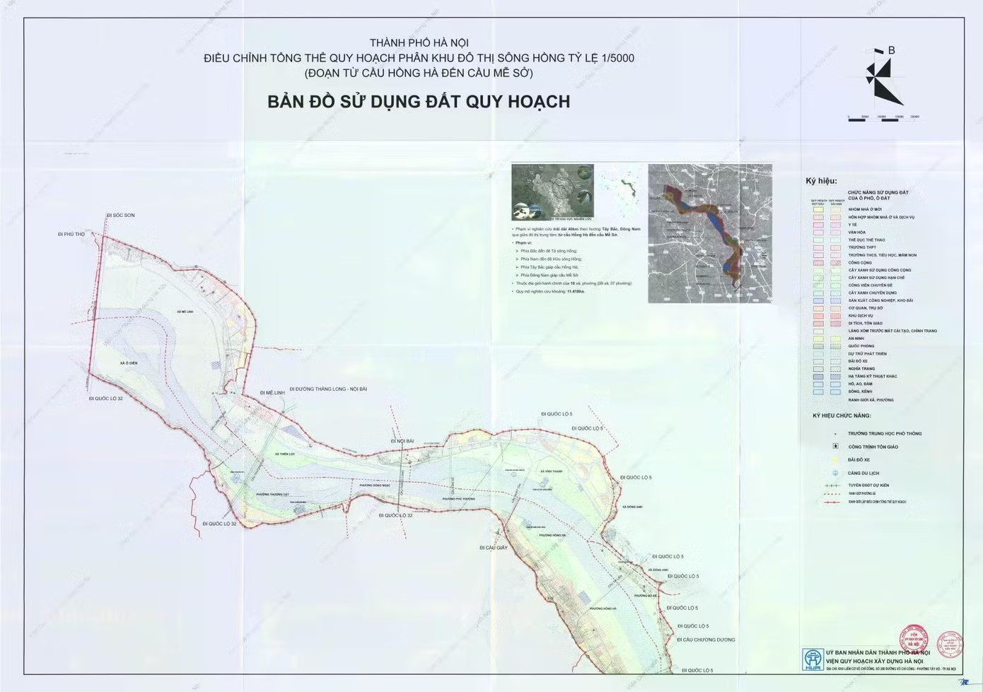 Bản đồ sử dụng đất quy hoạch dự kiến tại 7 phường ven sông Hồng - Ảnh 8.