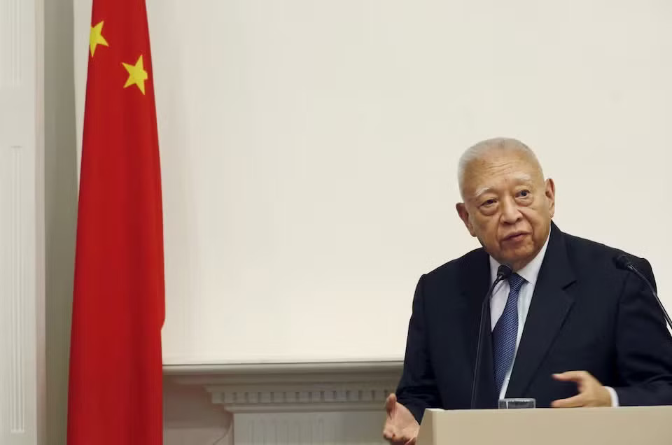 Ông Đổng Kiến Hoa tại một cuộc họp báo năm 2015. (Ảnh: Reuters) Trưởng Đặc khu Hong Kong (Trung Quốc) đầu tiên thời hậu thuộc địa Anh qua đời - Ảnh 1.