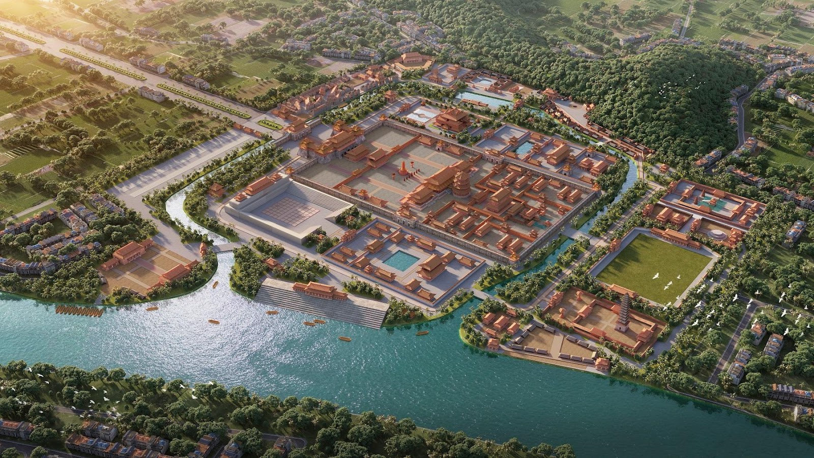 Bên trong đại đô thị 1.690ha của Sun Group tại Ninh Bình: Một 'phim trường' cổ trang tương tự Hoành Điếm sắp thành hình