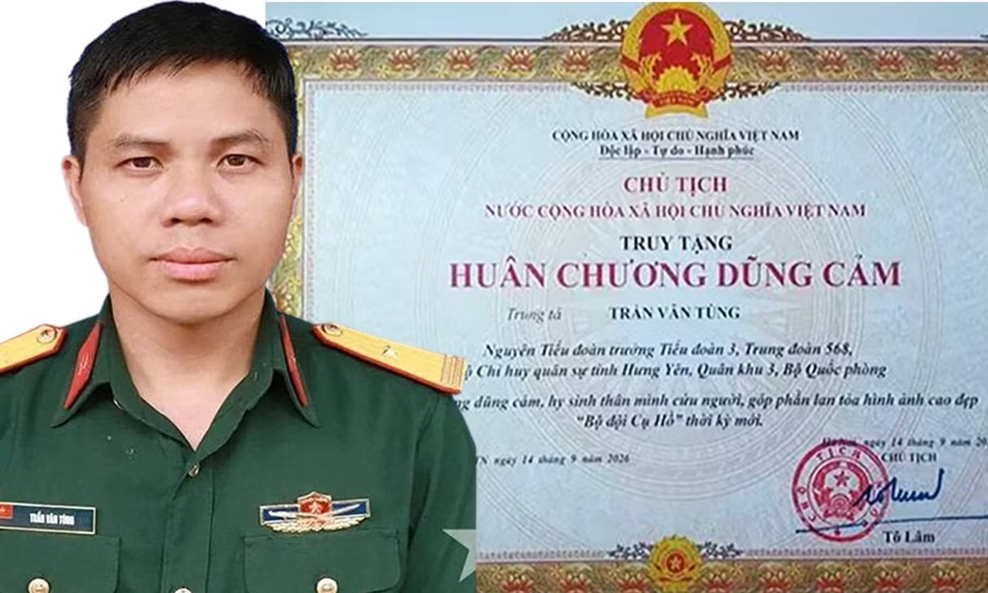 Chủ tịch nước tặng Huân chương dũng cảm cho Trung tá Trần Văn Tùng. Chủ tịch nước truy tặng Huân chương dũng cảm đối với Trung tá Trần Văn Tùng - Ảnh 1.