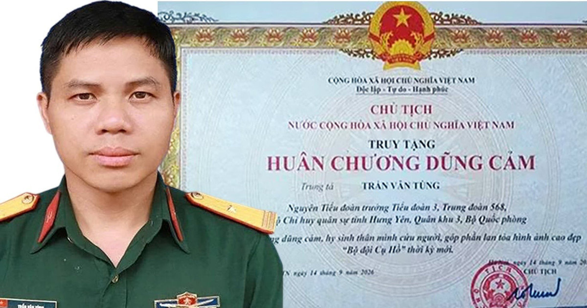 Chủ tịch nước truy tặng Huân chương dũng cảm đối với Trung tá Trần Văn Tùng