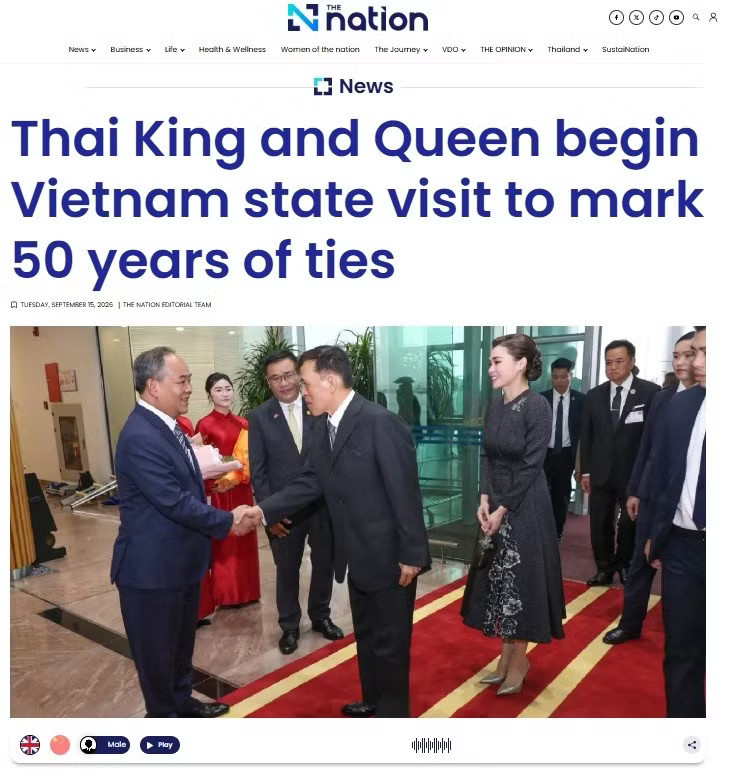 Bài viết trên tờ The Nation. Truyền thông Thái Lan đưa tin đậm nét chuyến thăm của Nhà vua và Hoàng hậu đến Việt Nam - Ảnh 1.
