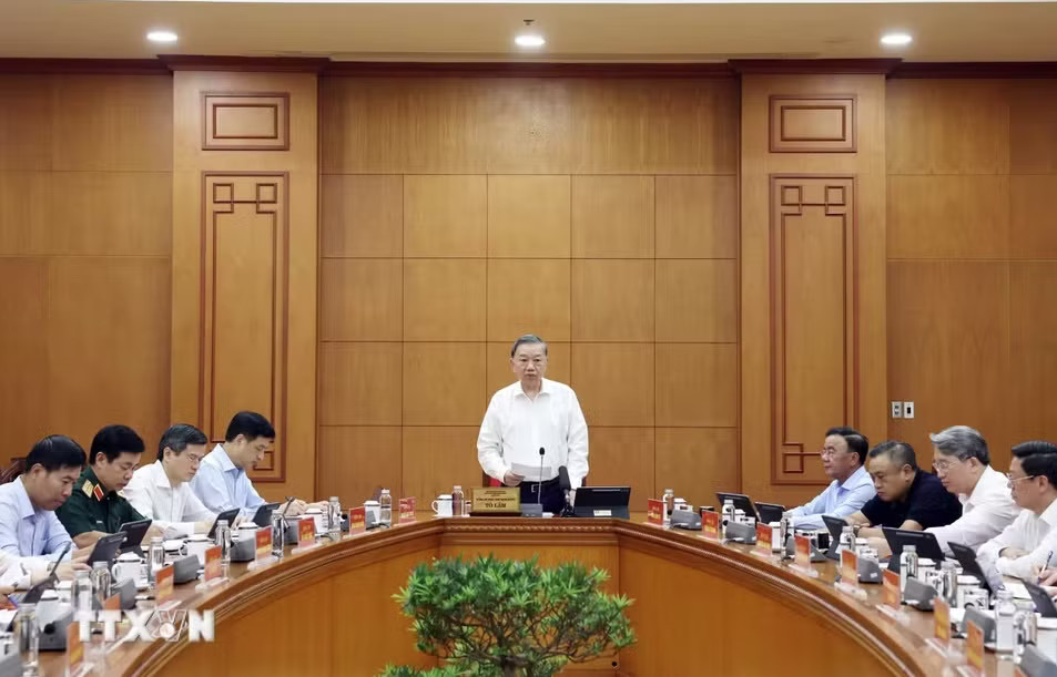 Tổng Bí thư, Chủ tịch nước Tô Lâm chủ trì phiên họp Thường trực Ban Chỉ đạo Trung ương về tổng kết thực tiễn và nghiên cứu sửa đổi, bổ sung Điều lệ Đảng. Ảnh: TTXVN Tổng Bí thư, Chủ tịch nước Tô Lâm chủ trì phiên họp về sửa đổi, bổ sung Điều lệ Đảng - Ảnh 1.