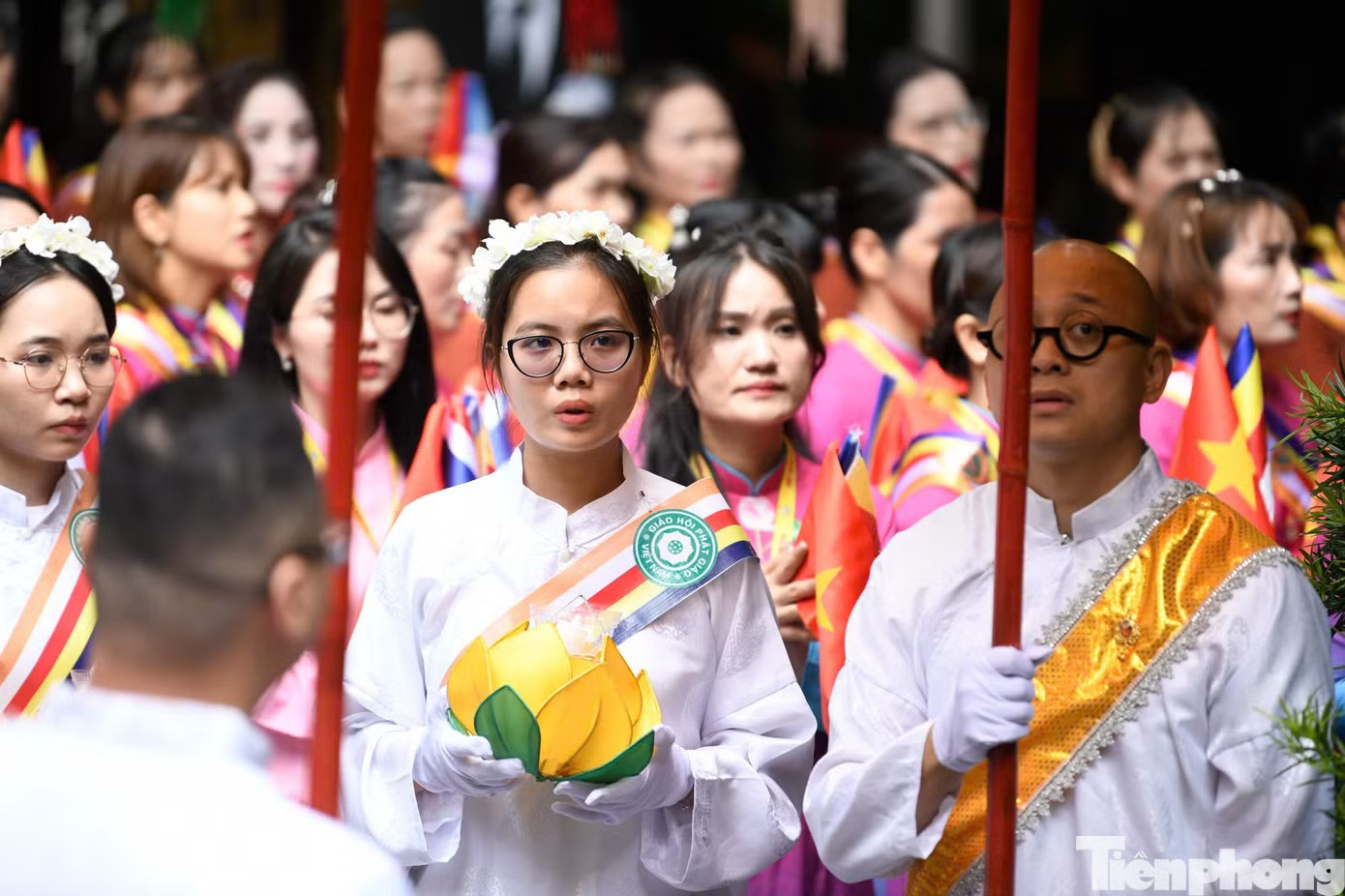 Lễ đón Nhà vua và Hoàng hậu Thái Lan tại chùa Quán Sứ. Ảnh: Như Ý Nhà vua Thái Lan và Hoàng hậu thăm chùa Quán Sứ và dự lễ cầu an - Ảnh 4.