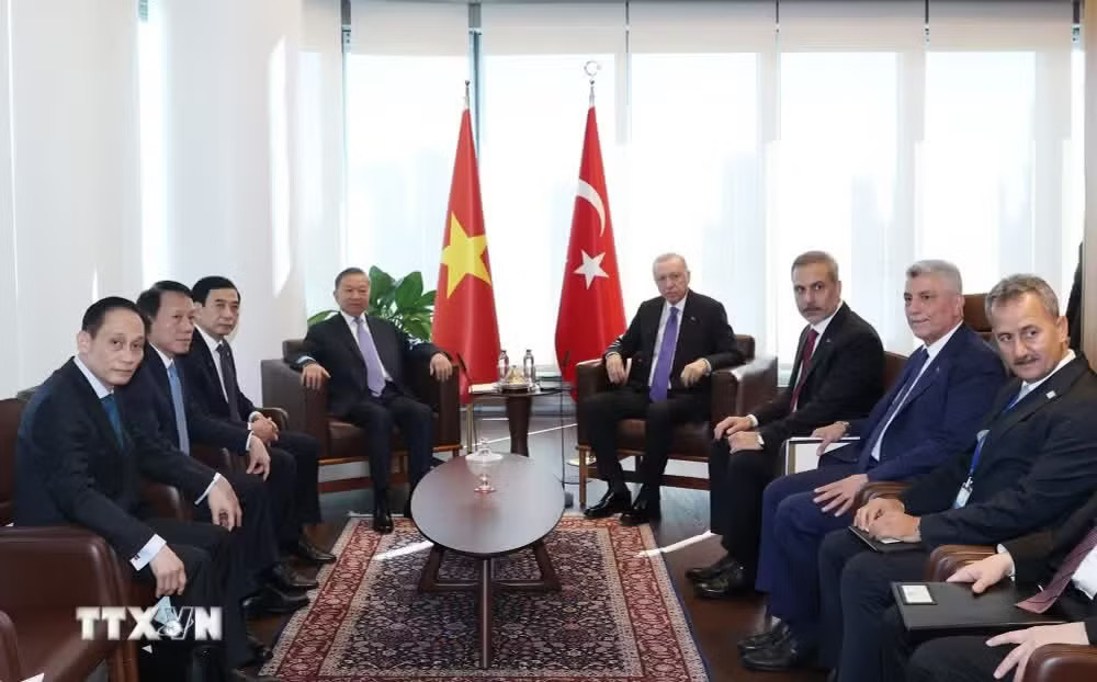 Tổng Bí thư, Chủ tịch nước Tô Lâm gặp Tổng thống Thổ Nhĩ Kỳ Recep Tayyip Erdogan. (Ảnh: Thống Nhất/TTXVN) Việt Nam - Thổ Nhĩ Kỳ hướng đến mục tiêu thương mại 4 tỷ USD - Ảnh 2.