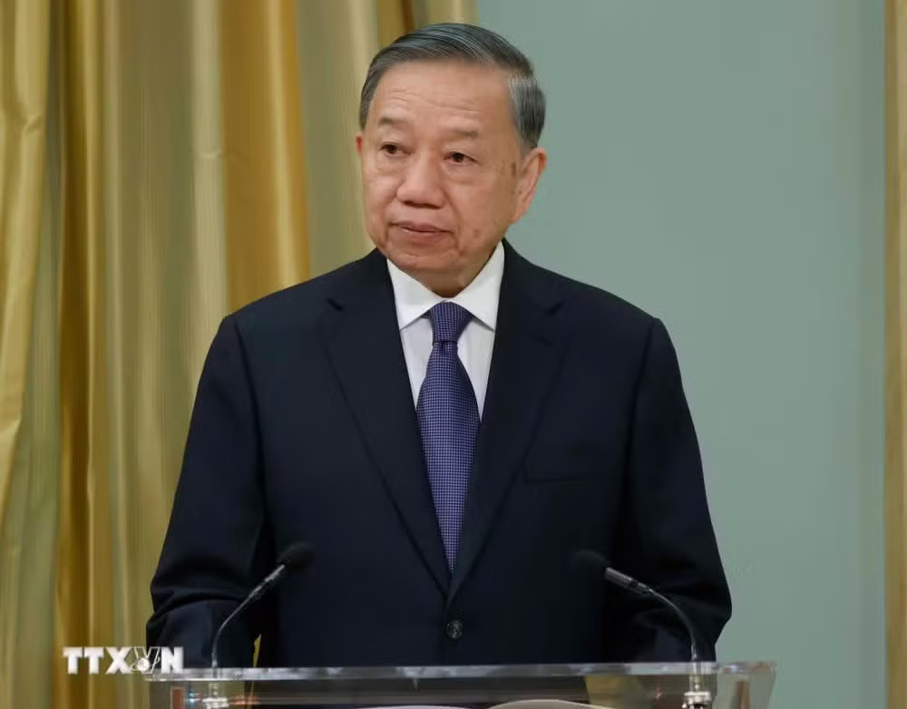 Tổng Bí thư, Chủ tịch nước Tô Lâm phát biểu. (Ảnh: Thống Nhất/TTXVN) Tình hữu nghị giữa các quốc gia cũng như một cái cây, muốn vươn cao phải được vun đắp - Ảnh 3.