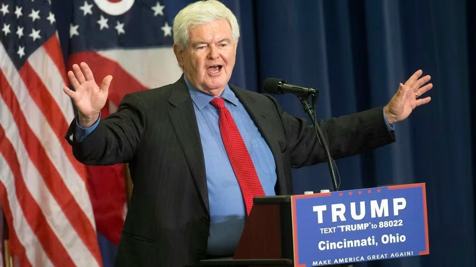 Chính trị gia kỳ cựu Newt Gingrich - bộ não chiến lược phía sau hai doanh nhân công nghệ trong Dự án Meridian. Ảnh: The Atlantic. Vì sao Bộ trưởng Chiến tranh Mỹ nói Elon Musk, Palmer Luckey và Newt Gingrich là ‘những bộ óc vĩ đại nhất nước Mỹ’? - Ảnh 4.
