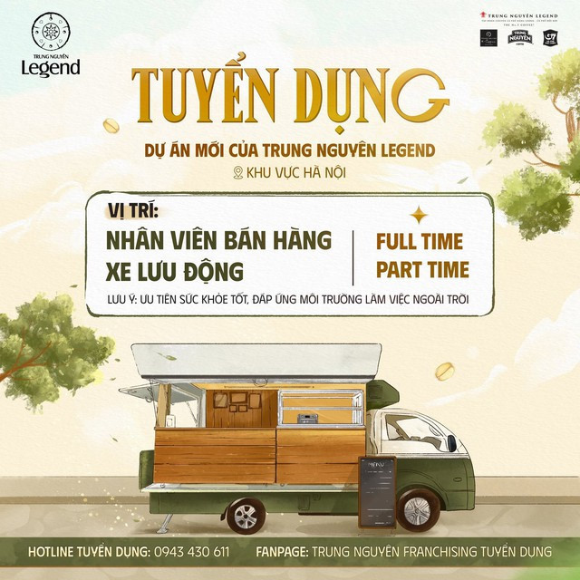 Thông báo tuyển dụng của Trung Nguyên Franchising