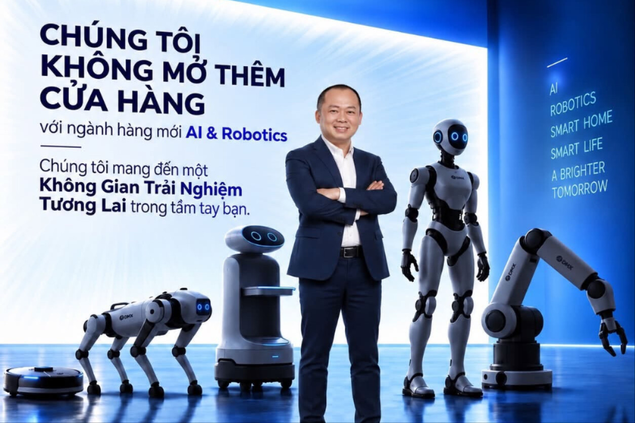 Tận dụng mạng lưới hơn 2.000 cửa hàng, Điện Máy Xanh (DMX) quyết đưa Robot và AI về tận tay người Việt