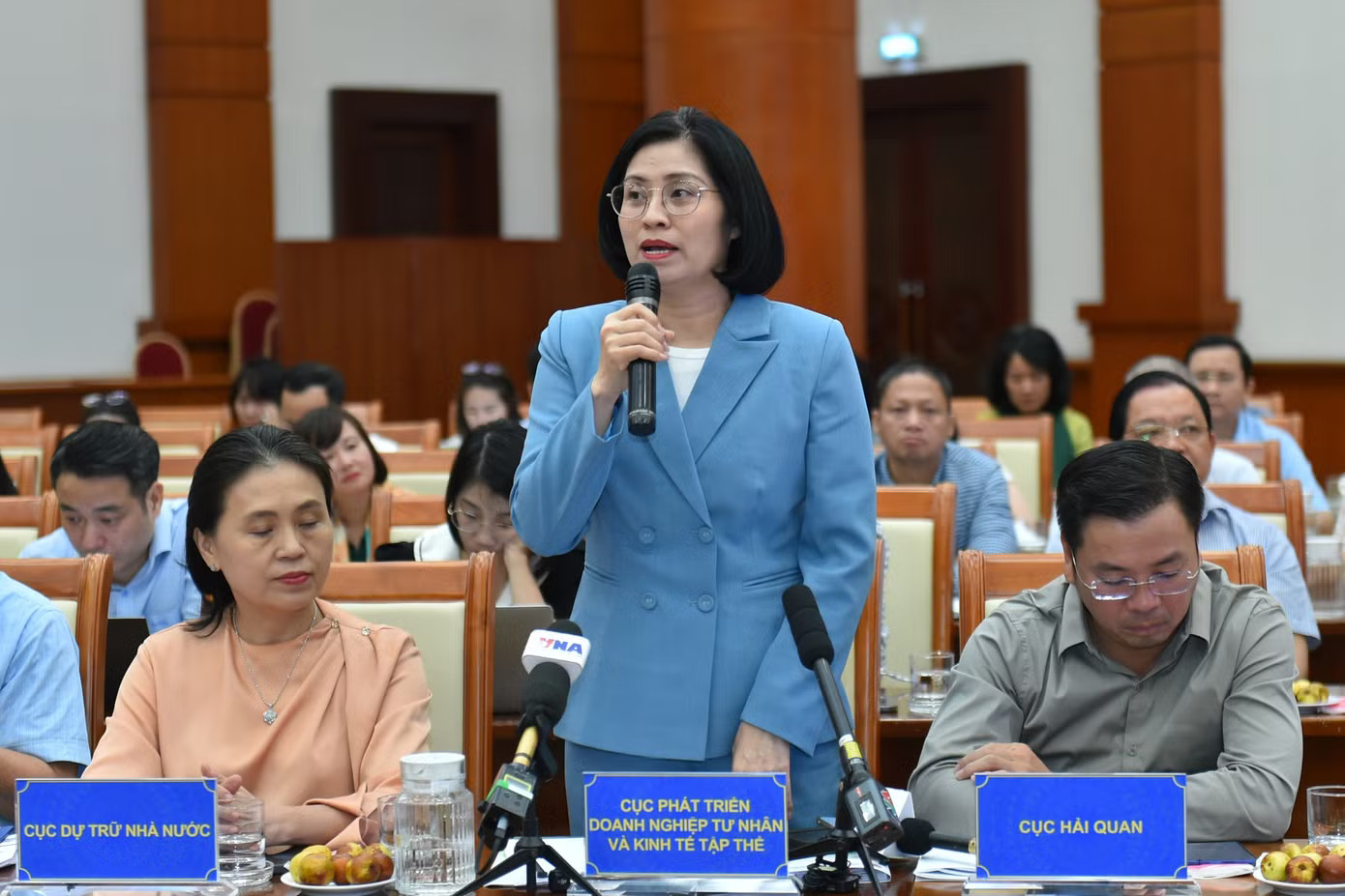 Bà Trịnh Thị Hương - Phó Cục trưởng Cục Doanh nghiệp tư nhân và Kinh tế tập thể. Ảnh: Trần Nam. Hàng nghìn người bị mạo danh lập doanh nghiệp, Bộ Tài chính nói gì? - Ảnh 1.