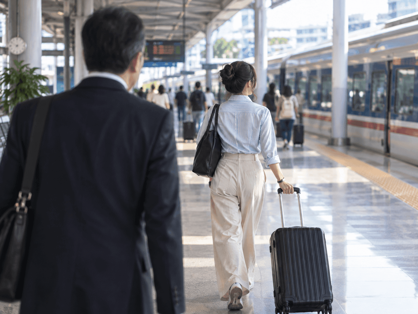 Platform Journey_ Two Travelers