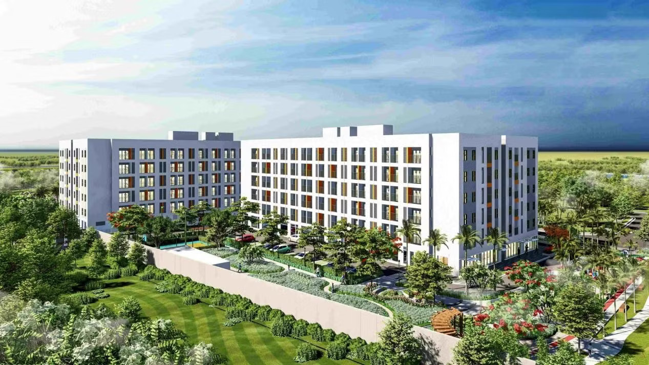 Phối cảnh dự án nhà ở xã hội tại phường Long Trường. TPHCM sắp mở bán 2 dự án nhà ở xã hội, giá hơn 24 triệu đồng/m2 - Ảnh 1.
