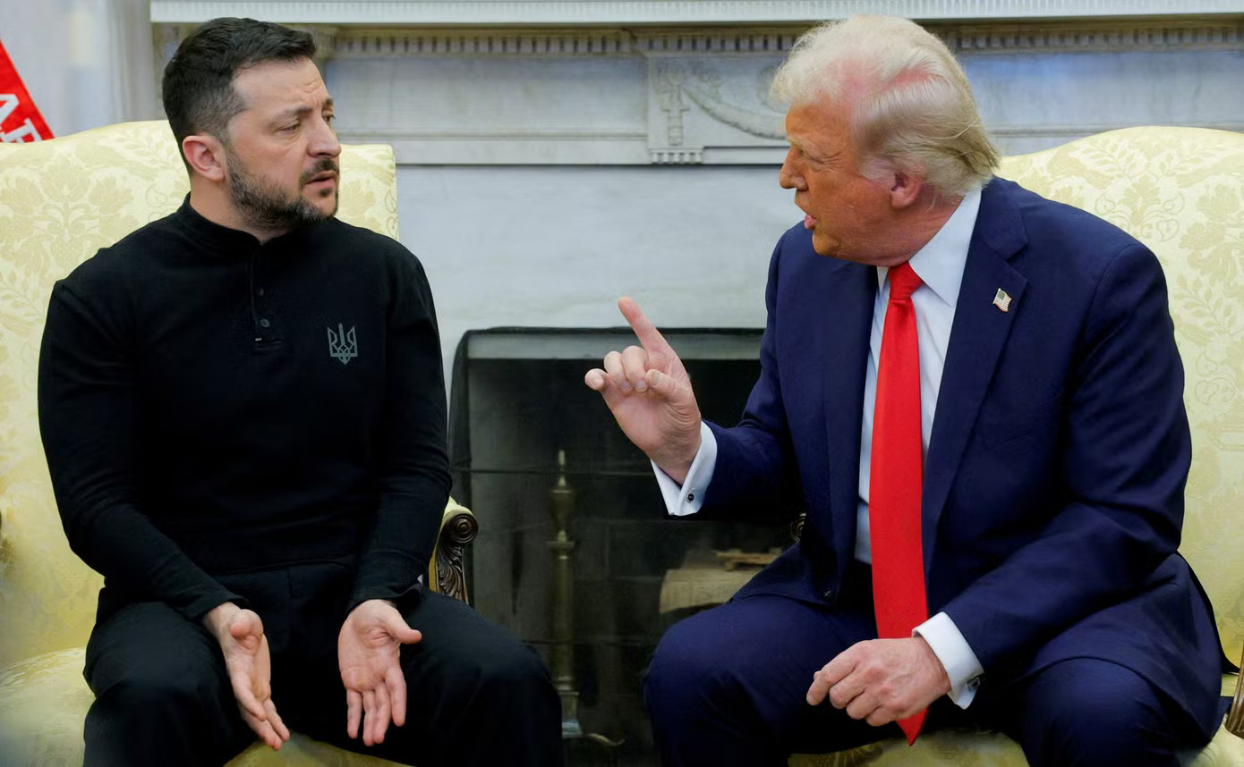 Tổng thống Mỹ Donald Trump và Tổng thống Ukraine Volodymyr Zelensky. (Ảnh: Reuters) Tổng thống Mỹ Trump nói 'không có thiện cảm' với Tổng thống Ukraine Zelensky - Ảnh 1.