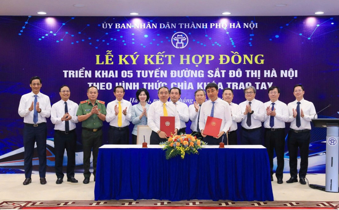 TP Hà Nội và liên danh Vinhomes - SGC chính thức ký kết hợp đồng tổng thầu 5 tuyến đường sắt đô thị theo hình thức chìa khóa trao tay (Nguồn: VIC)