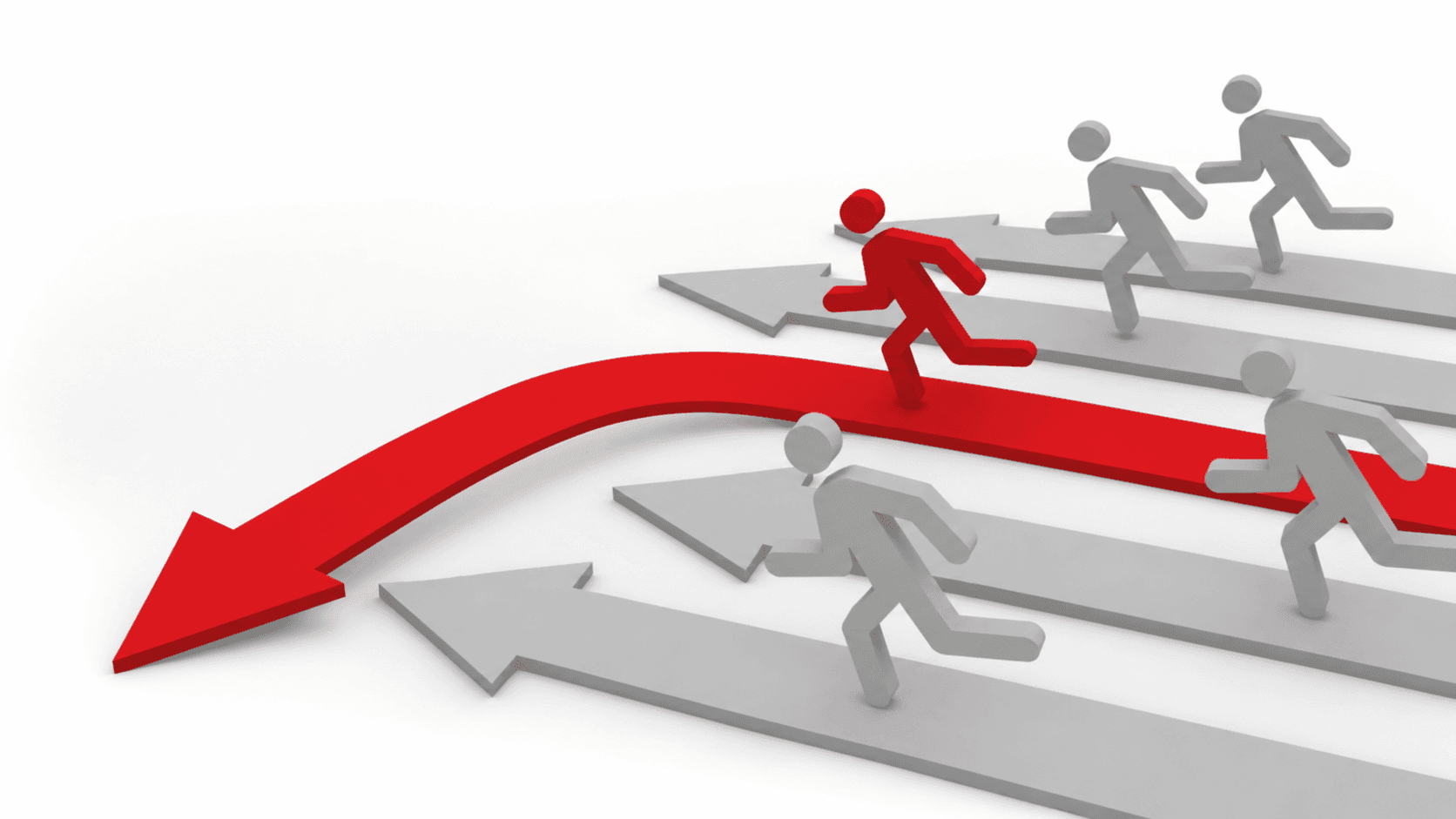 Red Runner on a Downward Curve