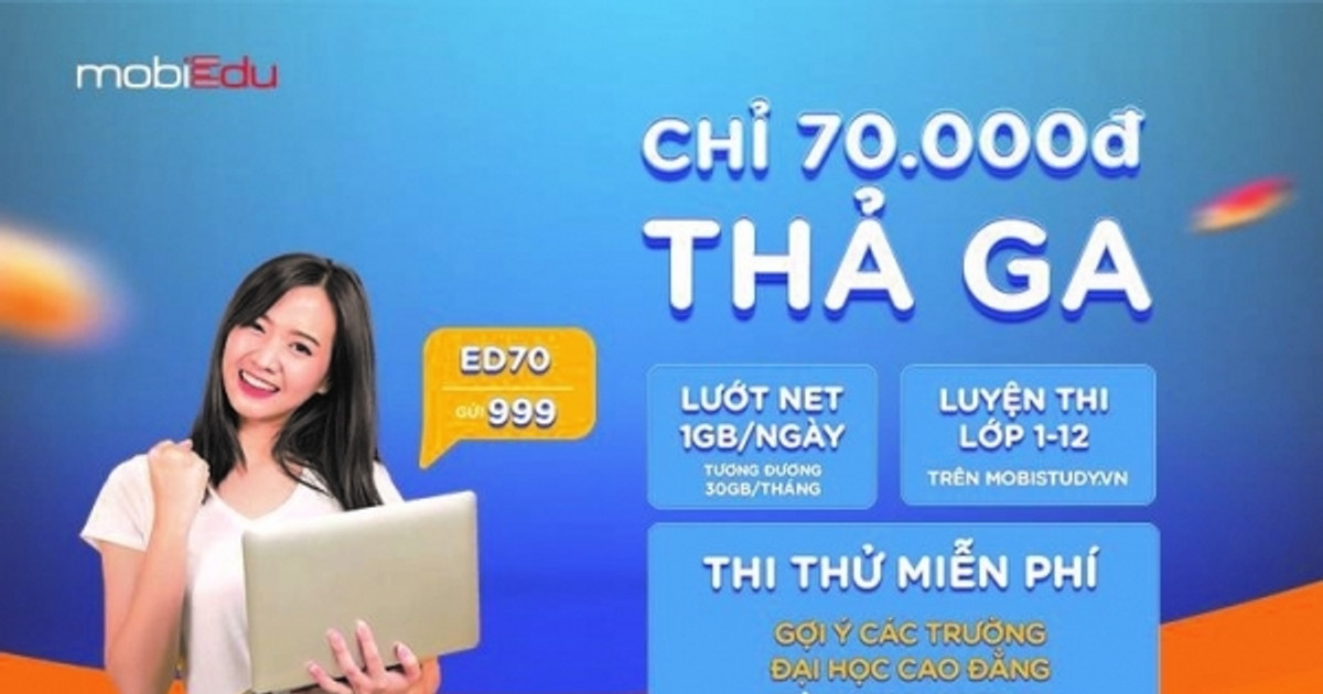 Học trực tuyến không giới hạn với bộ ba gói cước của mobiEdu