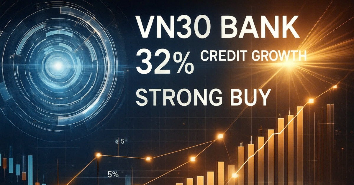 Một ngân hàng VN30 nhắm đích tăng trưởng tín dụng 32%, cổ phiếu được khuyến nghị MUA với tiềm năng upsize 29%