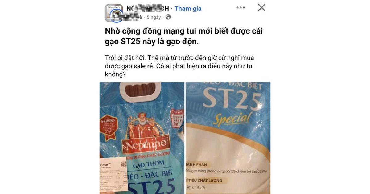 Mua gạo ST25 trong siêu thị nhưng đọc thành phần chỉ có 55% ST25: Đúng luật hay lách luật?