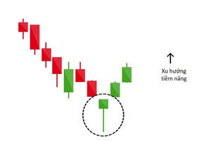 "Thị phạm" mô hình nến đảo chiều (tăng) Hammer
