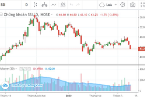 Cổ phiếu và đồ thị SSI: Xu hướng giá đang tiêu cực