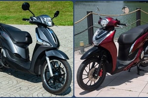 So sánh xe tay ga Piaggio Liberty ABS và Honda SH Mode