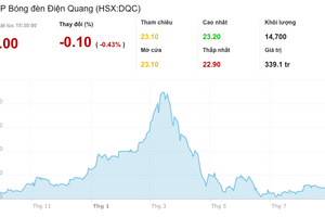 Bóng đèn Điện Quang sắp chia cổ tức khi giá cổ phiếu DQC đã rơi 65%