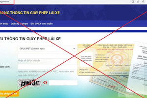 Ngăn chặn thêm 2 website giả mạo trang thông tin điện tử giấy phép lái xe