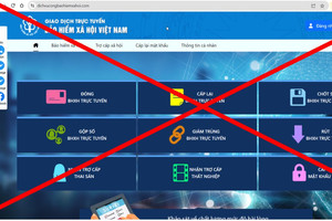 Cảnh báo trang web giả mạo Cổng Thông tin điện tử Bảo hiểm Xã hội Việt Nam