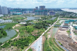 Treo thời gian dài, cây cầu kết nối Vinhomes Grand Park chuẩn bị hoàn thành