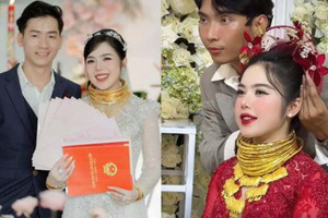 Cô dâu Long An gây "sốt" vì được nhận 16 cuốn sổ đỏ, 25 cây vàng và hàng tỷ đồng trong ngày cưới: "Vàng nhiều đến mức không thấy cổ của cô dâu luôn đó..."
