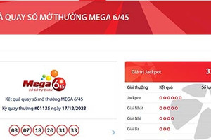 Một vé số trúng độc đắc Vietlott hơn 32 tỷ đồng