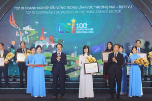 BIDV được vinh danh Top 10 Doanh nghiệp bền vững lĩnh vực thương mại - dịch vụ