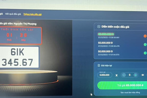 Đấu giá biển số sáng 21/12: Biển ngũ quý 1 của Hà Nội rẻ bất ngờ chỉ 255 triệu
