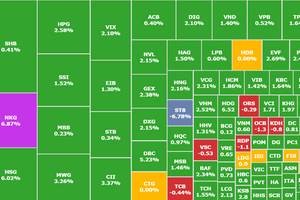 VN-Index tăng 9 điểm, dòng tiền chạy sang nhóm thép, cổ phiếu HSG, NKG bứt tốc