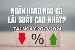 Ngân hàng nào trả lãi suất tiền gửi cao nhất tại ngày 20/3?