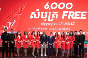 AirAsia Campuchia khai trương 3 đường bay nội địa mới