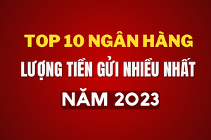 Top 10 ngân hàng có lượng tiền gửi nhiều nhất năm 2023