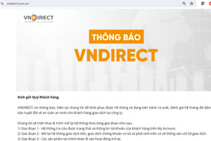 VNDIRECT khuyến nghị nhà đầu tư đổi mật khẩu ngay sau khi đăng nhập hệ thống