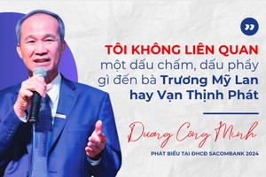 Chủ tịch Sacombank (STB) Dương Công Minh: Tôi không liên quan một dấu chấm, dấu phẩy gì đến bà Trương Mỹ Lan hay Vạn Thịnh Phát