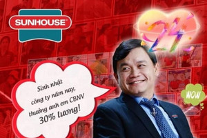 Shark Phú và món quà sinh nhật 'khủng': Sunhouse thưởng 30% lương cho toàn bộ nhân viên