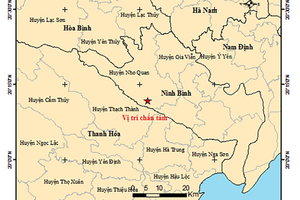 Động đất 3.4 độ richter ở Ninh Bình, độ sâu tiêu chấn 17km